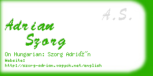 adrian szorg business card